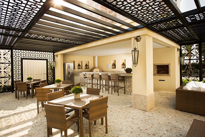 Espaço gourmet com churrasqueira